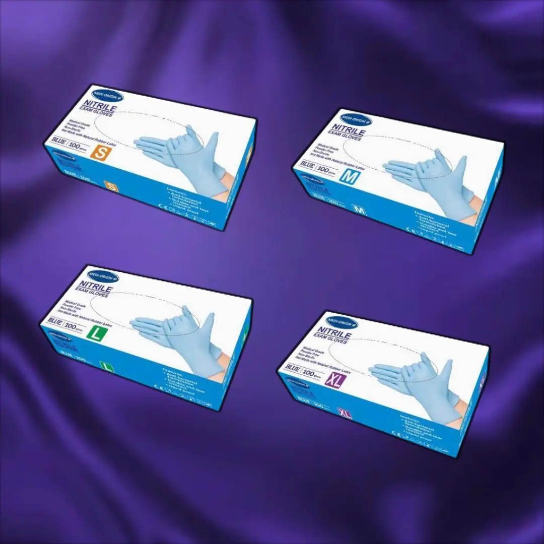 Disposable Nitrile Powder Free Gloves (Blue)